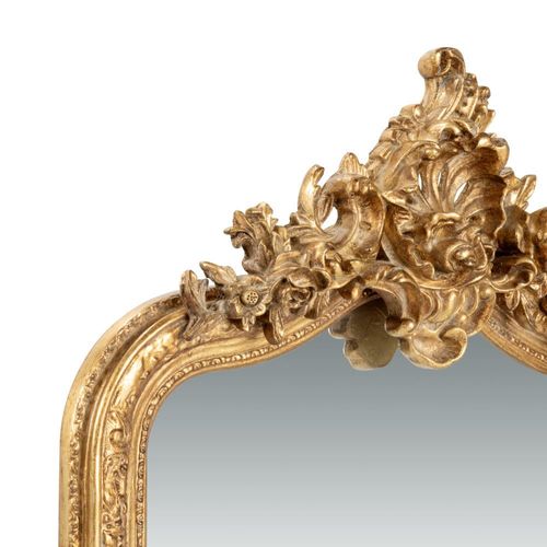Miroir rectangulaire à moulures dorées 62x96