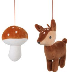 Mobile Musical Bébé Champignons, Feuilles Et Faon Multicolores