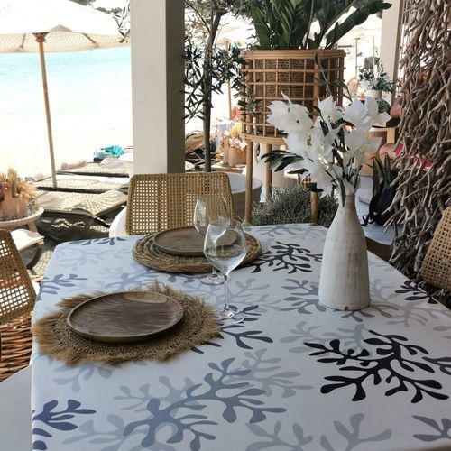 Nappe En Coton Enduit Noire Rectangle 160 X 240 Cm