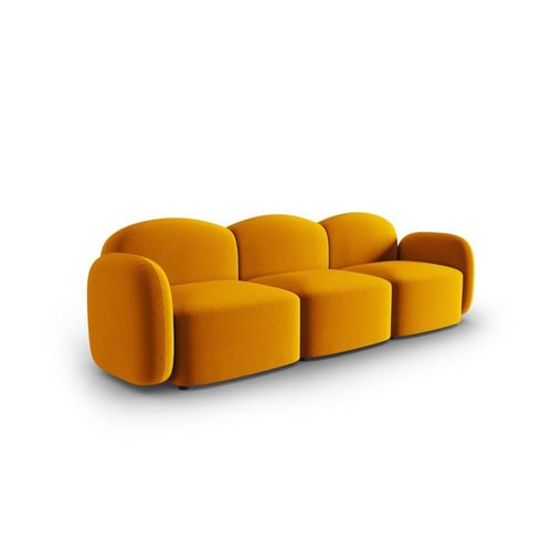 Canapé 3 Places En Velours Jaune