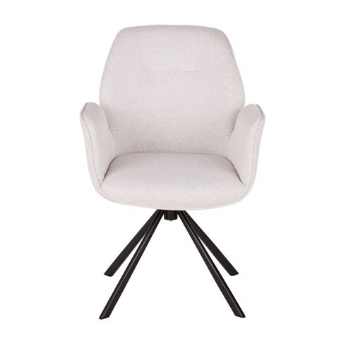 Fauteuil De Table En Textile Recyclé Gris Clair Et Acier Noir