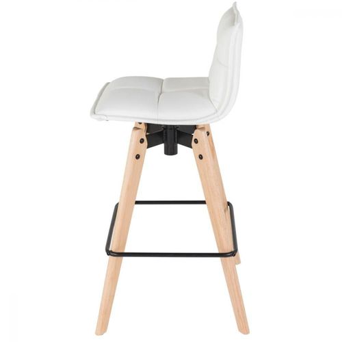 Chaise De Bar Design Blanche Imitation Cuir Mae