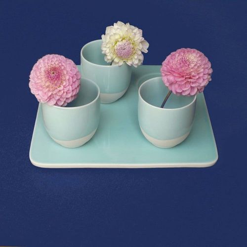 Nappe En Coton Enduit Bleue Rectangle 160 X 300 Cm