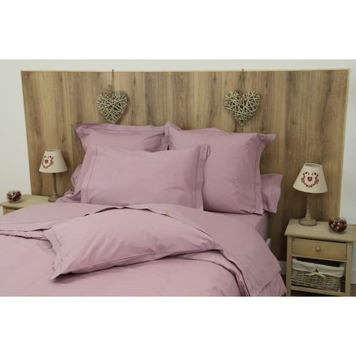 Drap Housse Uni 200 Fils En De Coton Violet 90x190 Cm