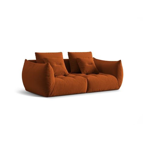 Canapé Modulaire 3 Places En Velours Terracotta