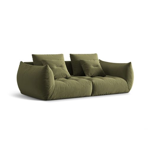 Canapé Modulaire 3 Places En Velours Vert Clair