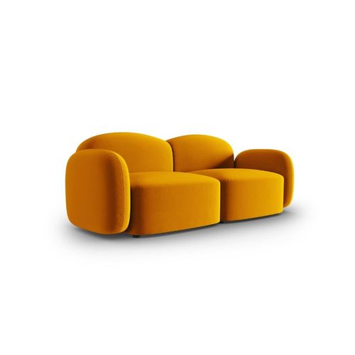 Canapé 2 Places En Velours Jaune
