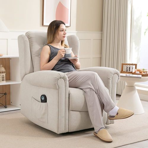 Fauteuil Relax Électrique Massant Et Chauffant Beige