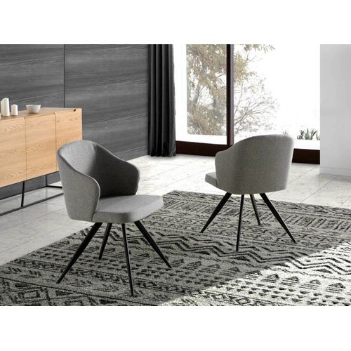 Chaise En Tissu Avec Pieds En Acier Noir