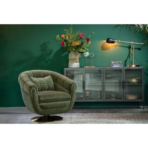 Fauteuil Lounge En Velours Vert