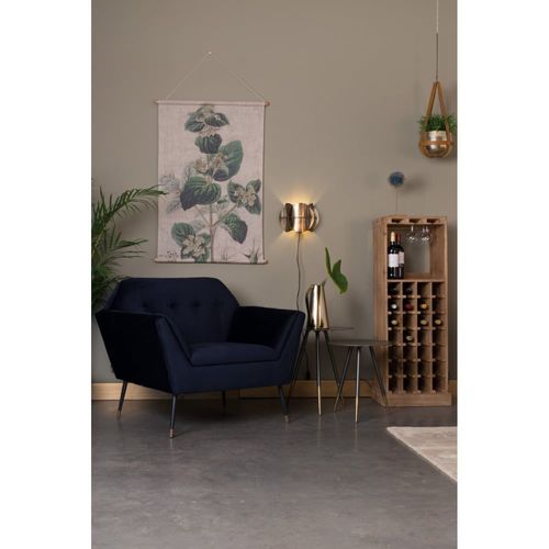 Fauteuil En Velours Bleu Nuit