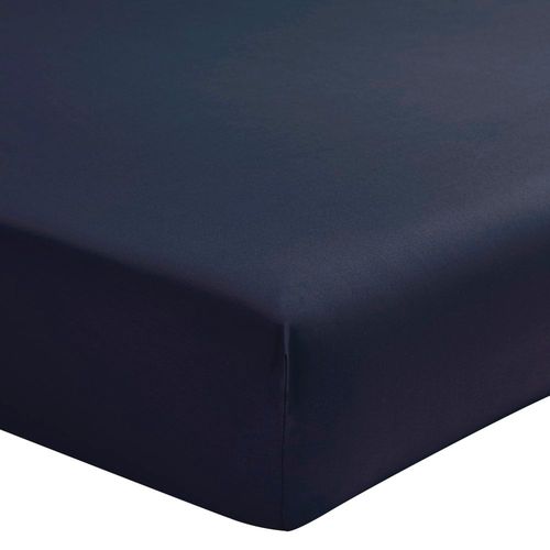 Drap Housse Uni En Percale De Coton Bleu 160x200