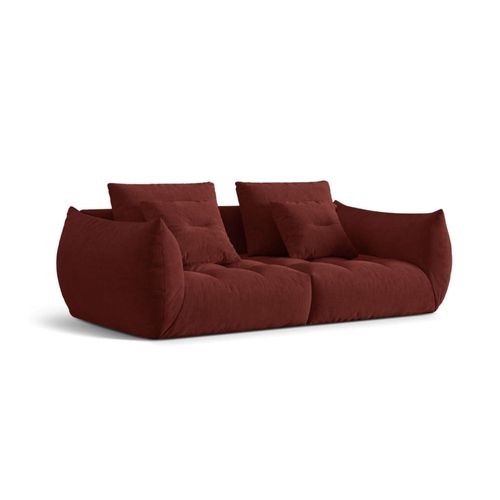 Canapé Modulaire 3 Places En Tissu Structurel Rouge
