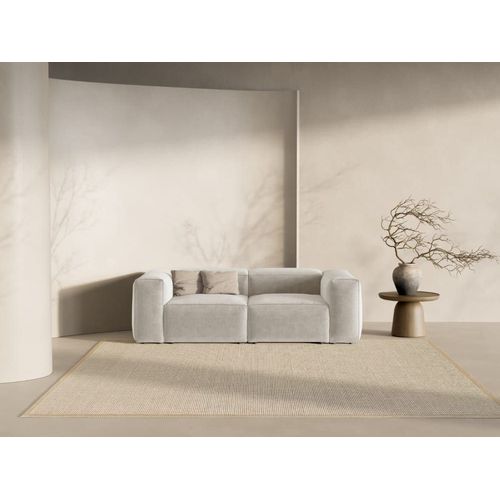 Canapé Modulaire 2 Places En Tissu Structurel Beige