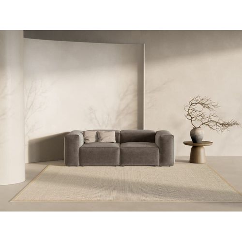 Canapé Modulaire 2 Places En Tissu Structurel Cappuccino