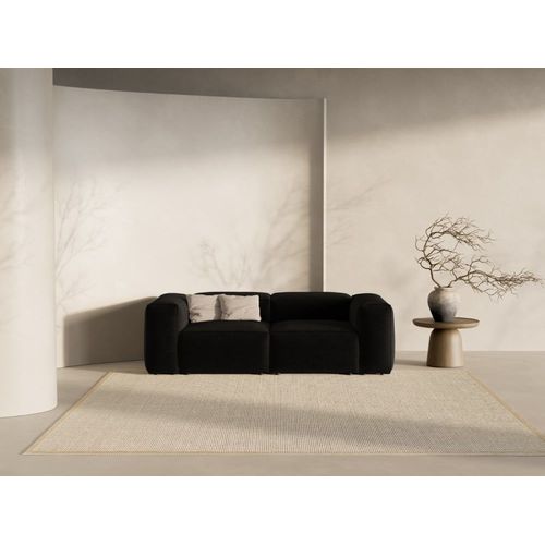 Canapé Modulaire 2 Places En Tissu Structurel Noir