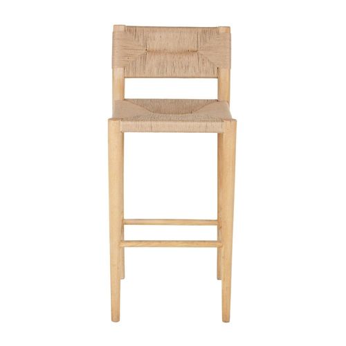 Chaise De Bar En Bois De Manguier Et Sisal H76