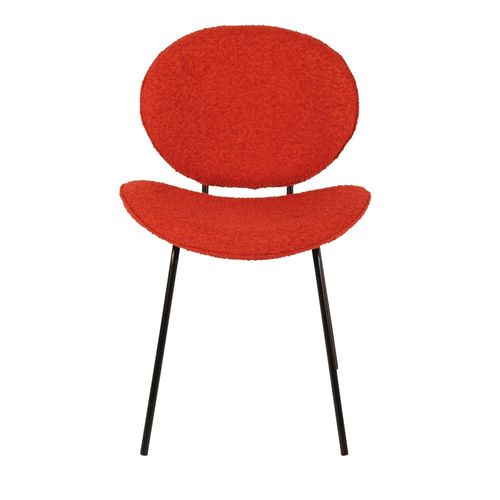 Chaise Bouclettes Orange Et Acier Noir