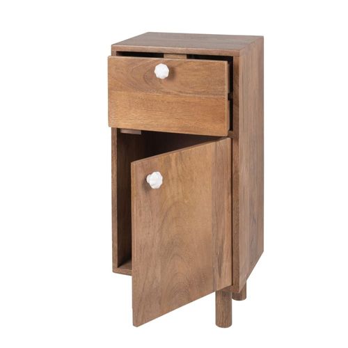 Petit Meuble De Rangement 1 Tiroir 1 Porte En Bois De Manguier