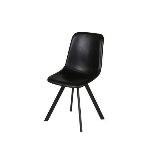 Chaise Imitation Cuir Noire Carl