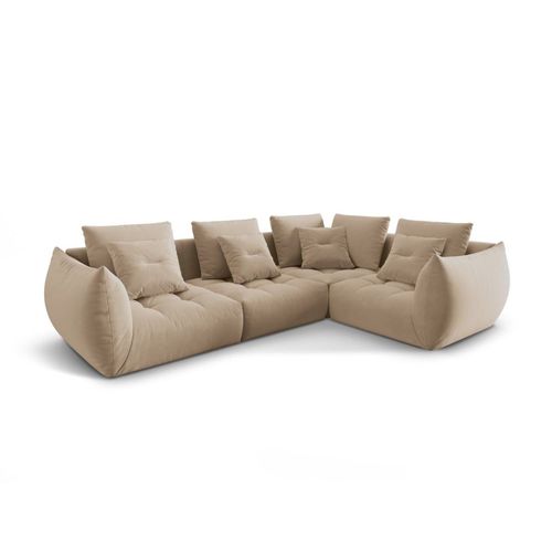 Canapé D'angle Droit Modulaire 3 Places En Velours Le Sable