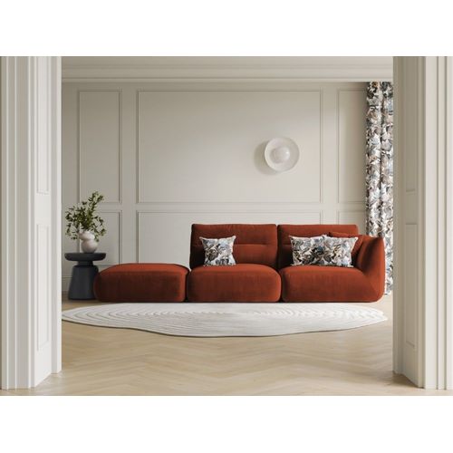 Canapé Modulable Gauche 4 Places En Velours Auburn
