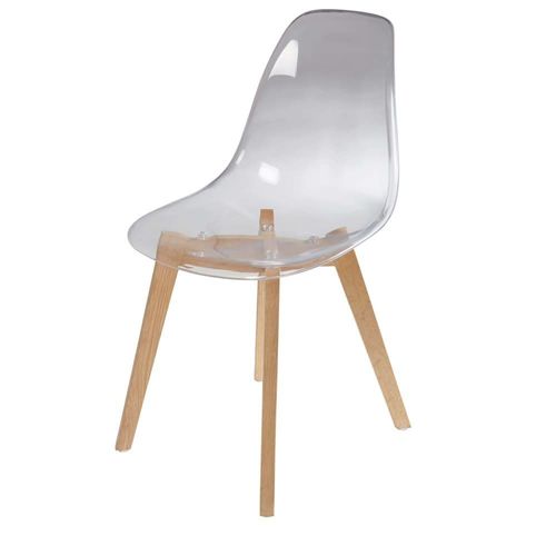 Chaise Style Scandinave Transparente Et Chêne
