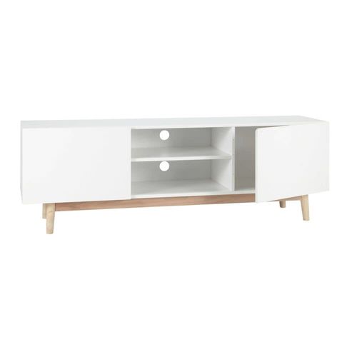 Meuble Tv Vintage 2 Portes Blanc
