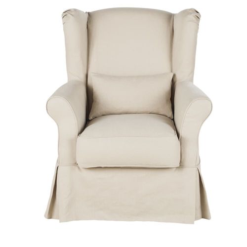 Fauteuil En Lin Beige