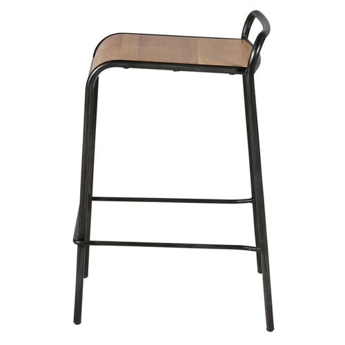 Tabouret Plan De Travail Chêne Et Métal Brossé Skhol