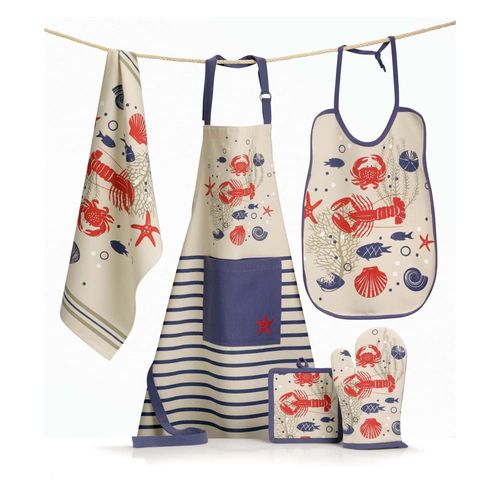 Bavoir Crustacés En Coton Ficelle 40 X 55
