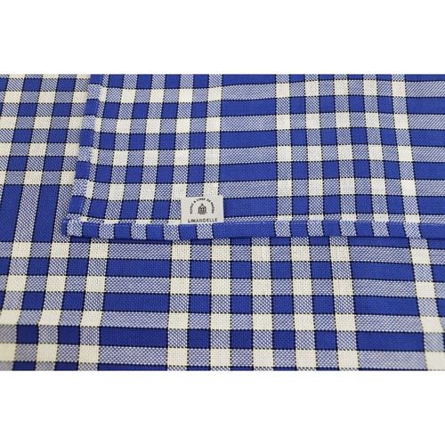 Nappe Tissu Carreaux Vichy En Coton Bleu Roi 150x250 Cm