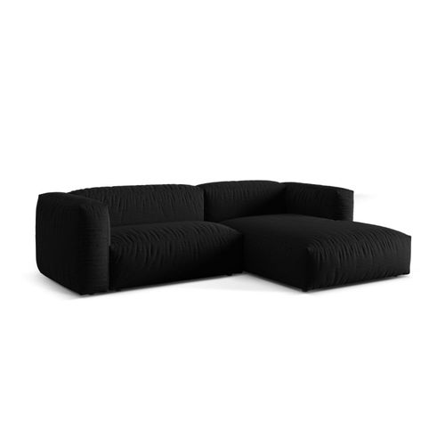 Canapé D'angle Droit Modulaire 2 Places En Tissu Structurel Noir