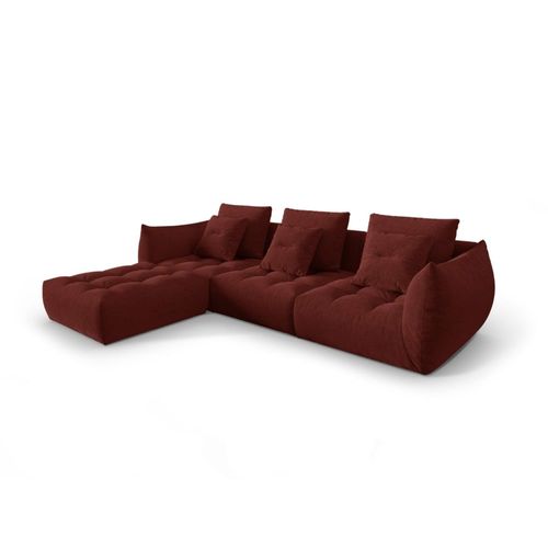 Canapé Modulaire 2 Places En Tissu Structurel Rouge