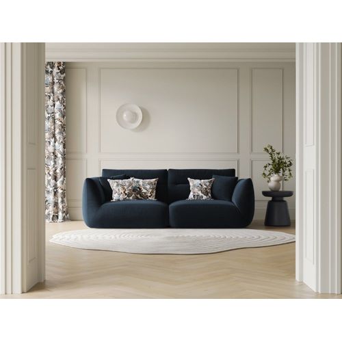 Canapé Modulable 3 Places En Velours Bleu Roi