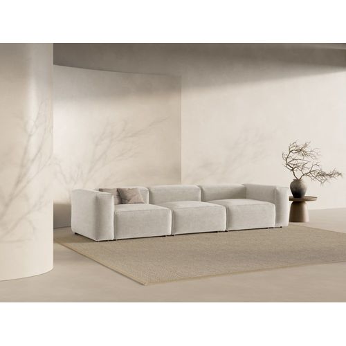 Canapé Modulaire 4 Places En Tissu Structurel Beige