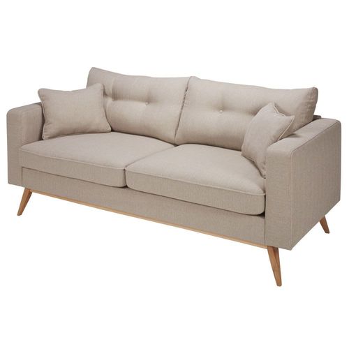 Canapé Style Scandinave 3 Places Beige
