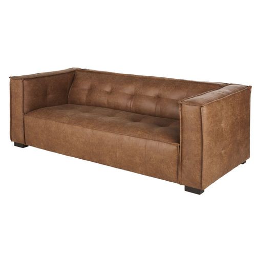 Canapé 3 Places En Textile Enduit Camel
