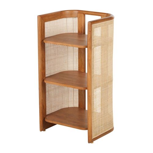 Meuble De Rangement En Bois De Manguier Et Cannage En Rotin