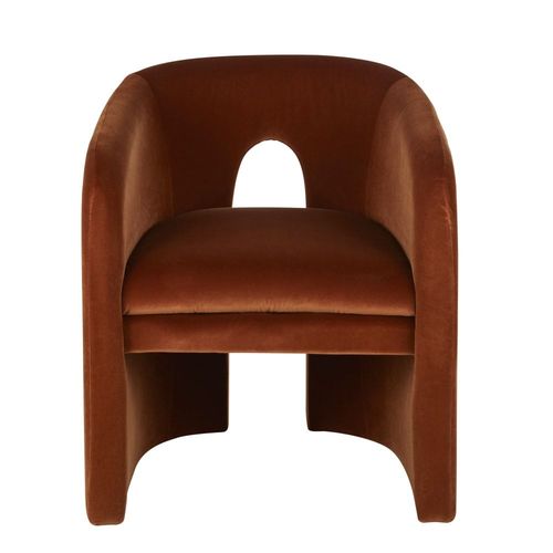 Fauteuil De Table En Velours Brun