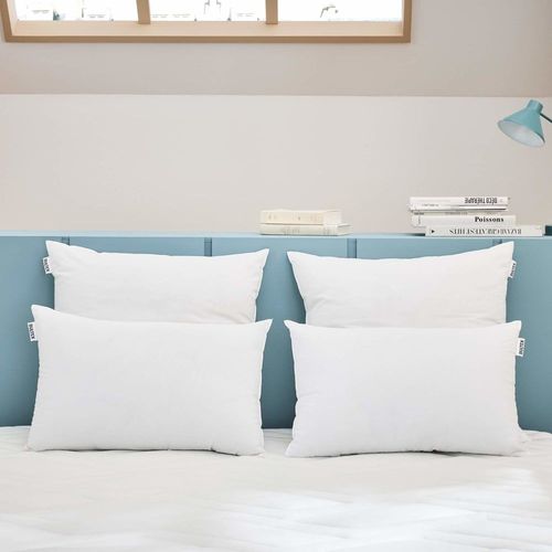Oreiller Duo Enveloppe Coton Blanc (Lot De 2) 60x60 Cm