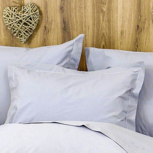 Parure Housse De Couette Percale 200 Fils En Coton Gris 200x200 Cm