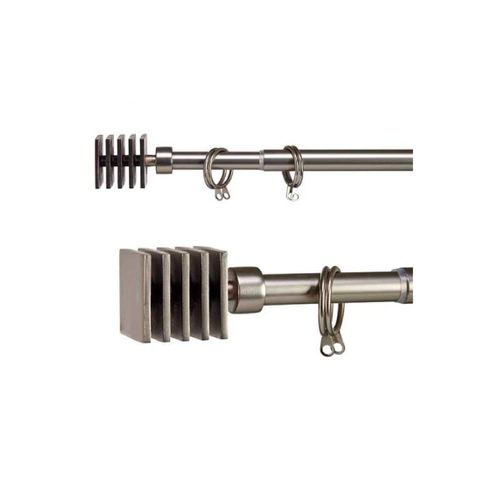 Tringle À Rideaux Extensible Métal Chromé Carré 120 À 210cm