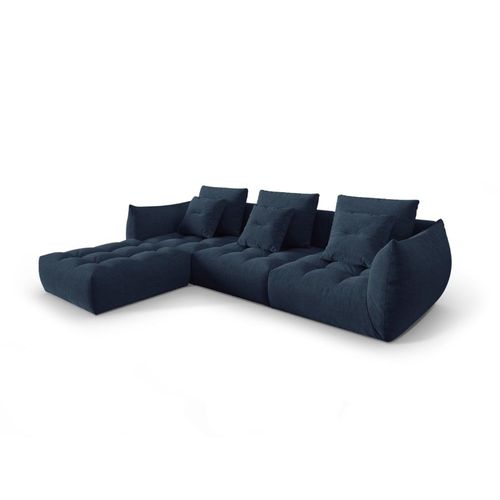 Canapé Modulaire 2 Places En Tissu Structurel Bleu Foncé