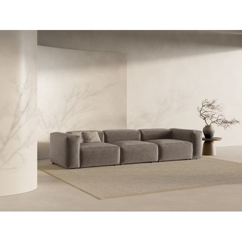 Canapé Modulaire 4 Places En Tissu Structurel Cappuccino