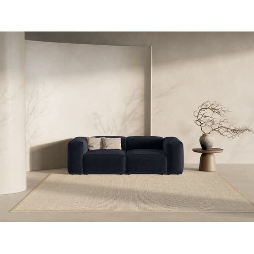 Canapé Modulaire 2 Places En Tissu Structurel Bleu Marine
