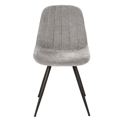 Chaise En Velours Gris Clair Et Acier Noir