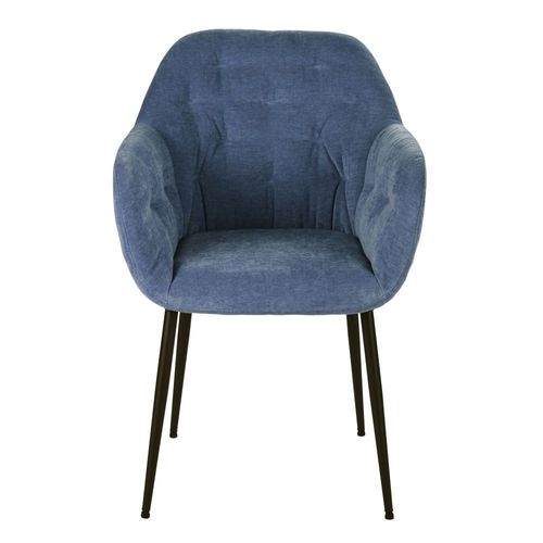 Fauteuil De Table En Velours Bleu
