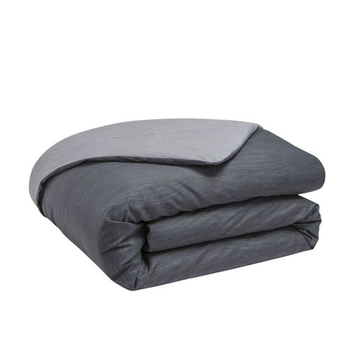 Parure De Lit Bicolore En Polyester Gris 220x240