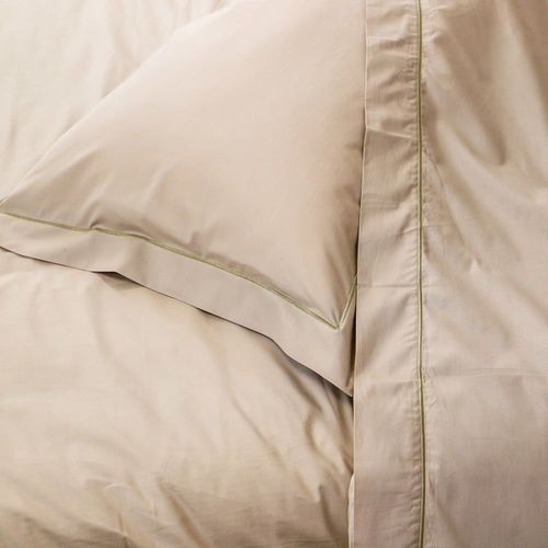 Drap Plat En Percale De Coton Beige Fonce 180x290 Cm